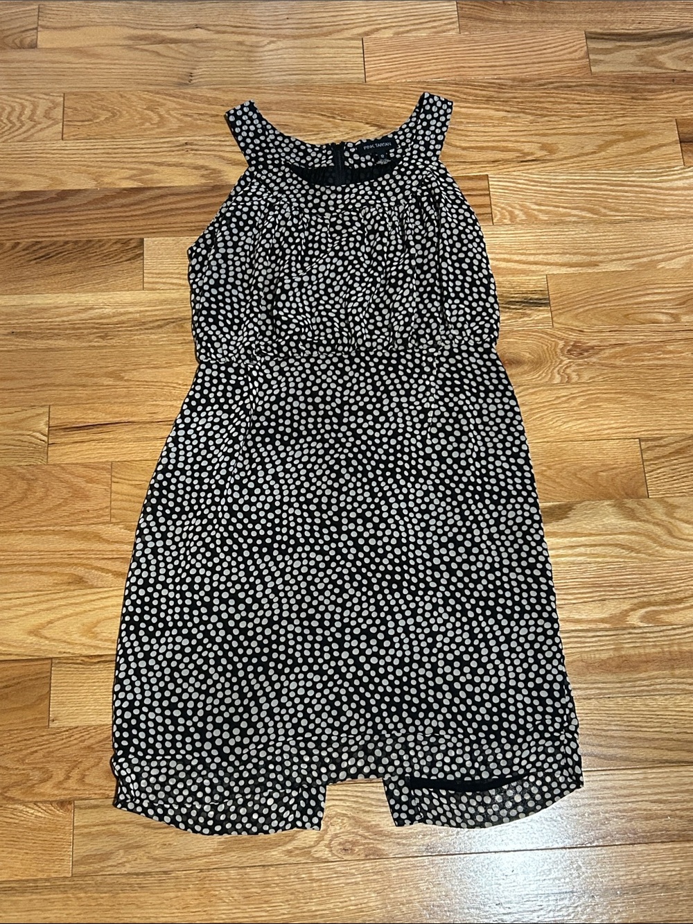 Pink Tartan Black and White Polka Dot Midi Dress